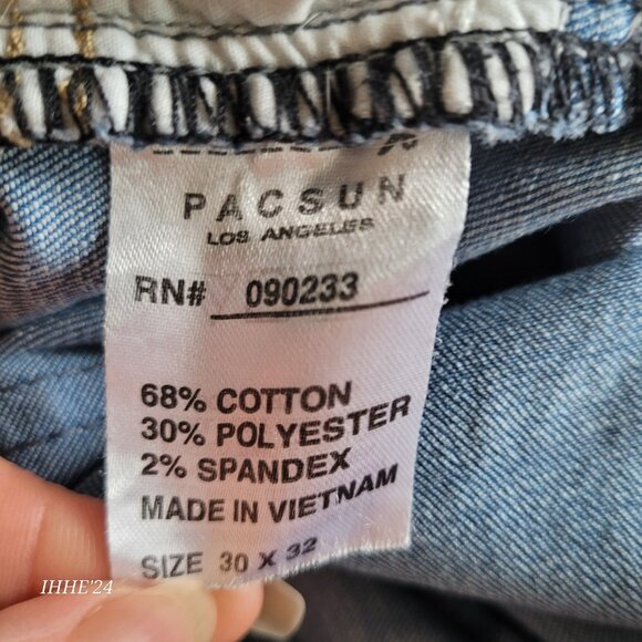 PacSun Men's Active Stretch Slim Fit Jeans 30x32 Light Blue Denim - Picture 2 of 11